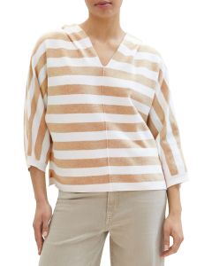 Pull TOM TAILOR KNITTED STRIPED  Beige